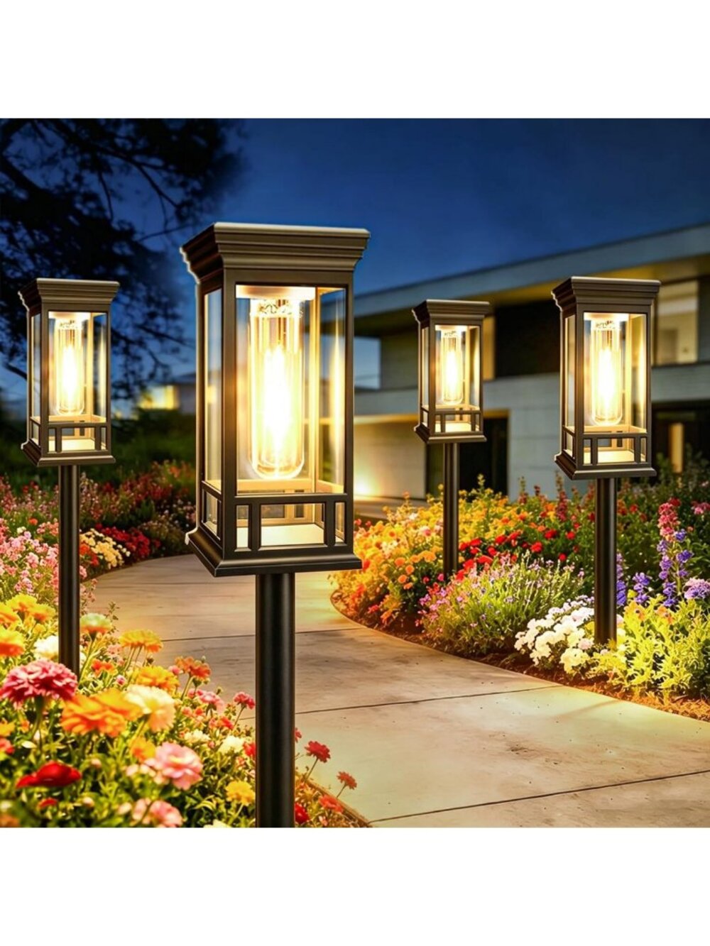 12 Pack Solar Pathway Lights Outdoor Waterproof, Bright Solar Garden Lights
